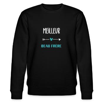 Bestes Schwager-Humor-Geschenk - Stanley/Stella Unisex Bio-Sweatshirt CHANGER  - Schwarz - Vorne - Nik (191cm) & Marisol (170cm)