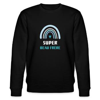 Super schönes Regenbogen-Bruder-Geschenk - Stanley/Stella Unisex Bio-Sweatshirt CHANGER  - Schwarz - Vorne - Nik (191cm) & Marisol (170cm)