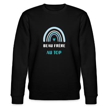 Schöner Bruder an der Spitze Regenbogen-Geschenk - Stanley/Stella Unisex Bio-Sweatshirt CHANGER  - Schwarz - Vorne - Nik (191cm) & Marisol (170cm)