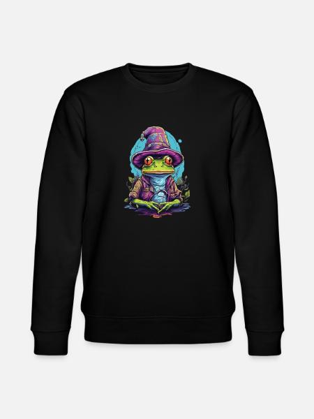 Mystic frog with magic hat - Stanley/Stella CHANGER Unisex Organic Sweatshirt - black