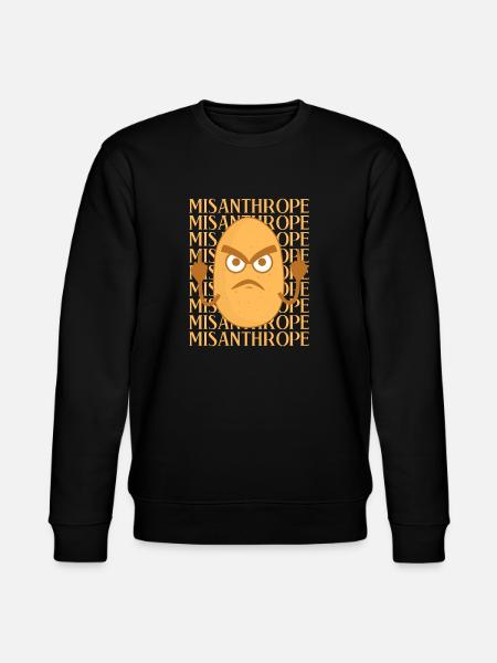 Misanthropist Grumpy Potato Misanthrope - Stanley/Stella CHANGER Unisex Organic Sweatshirt - black