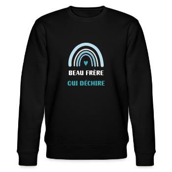 Schöner Bruder, der Regenbogen reißt Geschenk - Stanley/Stella Unisex Bio-Sweatshirt CHANGER  - Schwarz - Vorne - Nik (191cm) & Marisol (170cm)