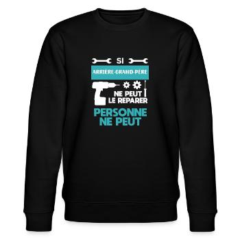 Urgroßvater DIY Handwerker Humor - Stanley/Stella Unisex Bio-Sweatshirt CHANGER  - Schwarz - Vorne - Nik (191cm) & Marisol (170cm)