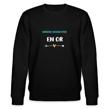 Urgroßvater im goldenen Herzen - Stanley/Stella Unisex Bio-Sweatshirt CHANGER  - Schwarz - Vorne - Nik (191cm) & Marisol (170cm)