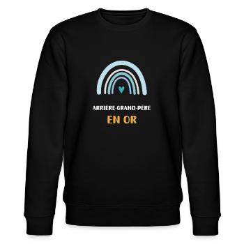 Regenbogen Gold Urgroßvater - Stanley/Stella Unisex Bio-Sweatshirt CHANGER  - Schwarz - Vorne - Nik (191cm) & Marisol (170cm)