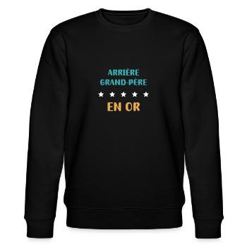 Urgroßvater in personalisiertem Gold - Stanley/Stella Unisex Bio-Sweatshirt CHANGER  - Schwarz - Vorne - Nik (191cm) & Marisol (170cm)