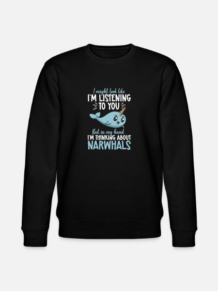Narwal Einhornwal - Stanley/Stella Unisex Bio-Sweatshirt CHANGER - Schwarz