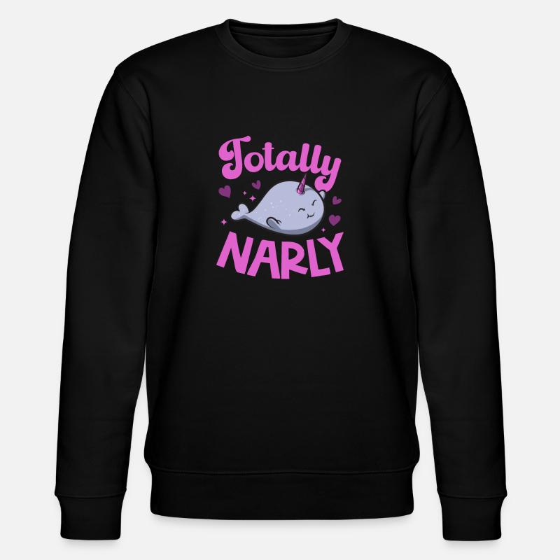 Narwal Einhornwal - Stanley/Stella Unisex Bio-Sweatshirt CHANGER  - Schwarz
