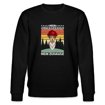 Mein Schwarzwald mein zuhause Wald - Stanley/Stella Unisex Bio-Sweatshirt CHANGER  - Schwarz - Vorne - Nik (191cm) & Marisol (170cm)