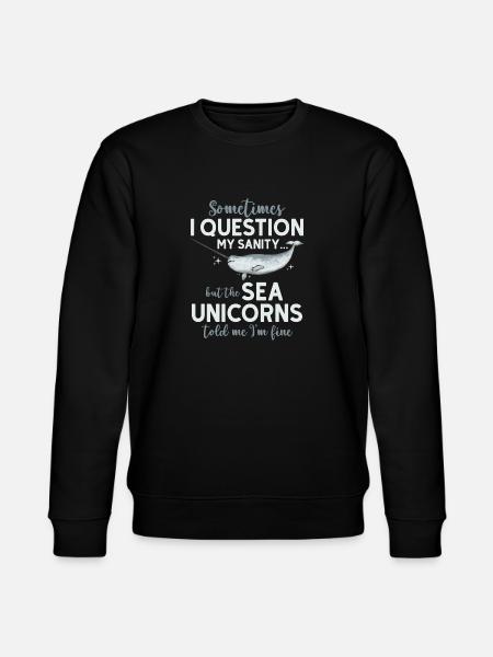 Narwal Einhornwal - Stanley/Stella Unisex Bio-Sweatshirt CHANGER - Schwarz