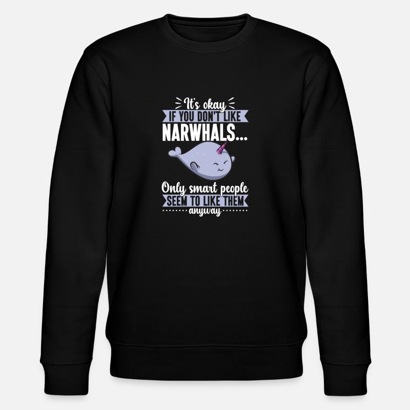 Narwal Einhornwal - Stanley/Stella Unisex Bio-Sweatshirt CHANGER - Schwarz