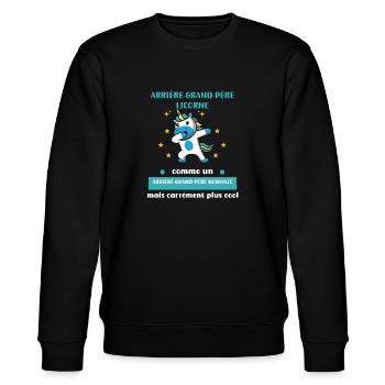 Urgroßvater Einhorn normal - Stanley/Stella Unisex Bio-Sweatshirt CHANGER  - Schwarz - Vorne - Nik (191cm) & Marisol (170cm)