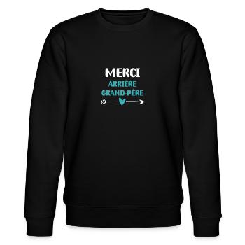 Danke, Urgroßvaterherz - Stanley/Stella Unisex Bio-Sweatshirt CHANGER  - Schwarz - Vorne - Nik (191cm) & Marisol (170cm)