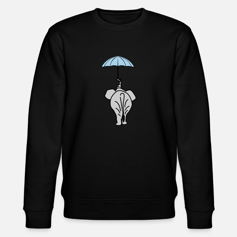 Eléphant avec parapluie Eléphants - Sweat bio CHANGER Stanley/Stella Unisexe - noir