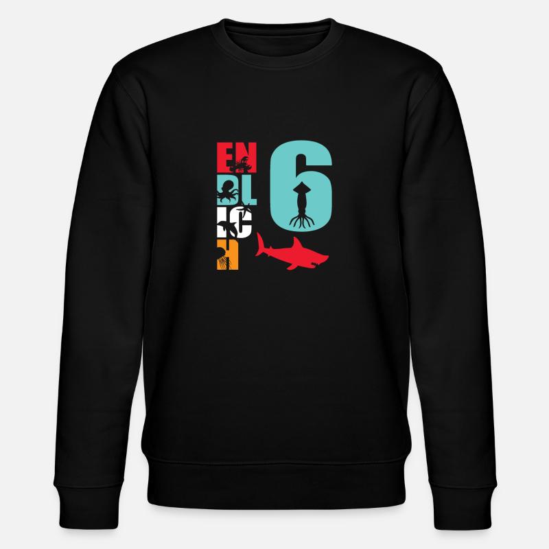 Endlich 6 Hai Fisch - Stanley/Stella Unisex Bio-Sweatshirt CHANGER  - Schwarz