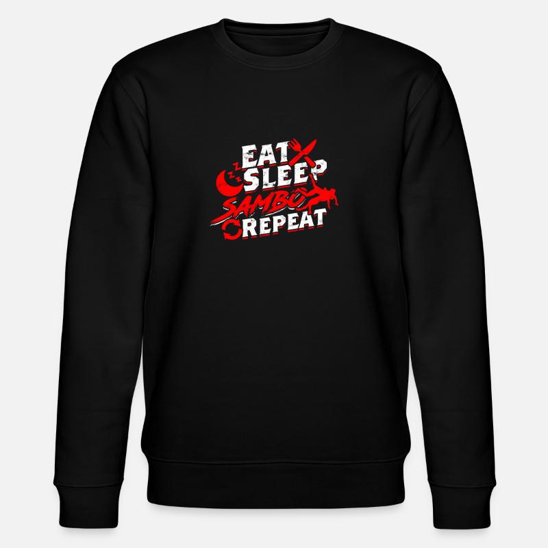 Eat Sleep Sambo Repeat - Stanley/Stella CHANGER Unisex Organic Sweatshirt - black