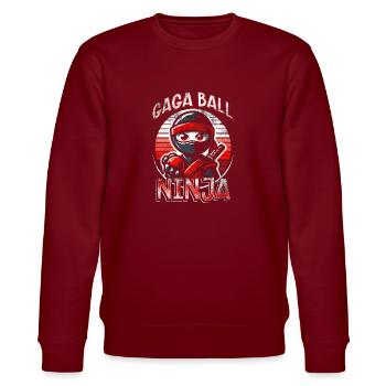 Gagaball Gaga Ball Ninja - Stanley/Stella Unisex Bio-Sweatshirt CHANGER  - Burgunderrot - Vorne - Nik (191cm) & Marisol (170cm)