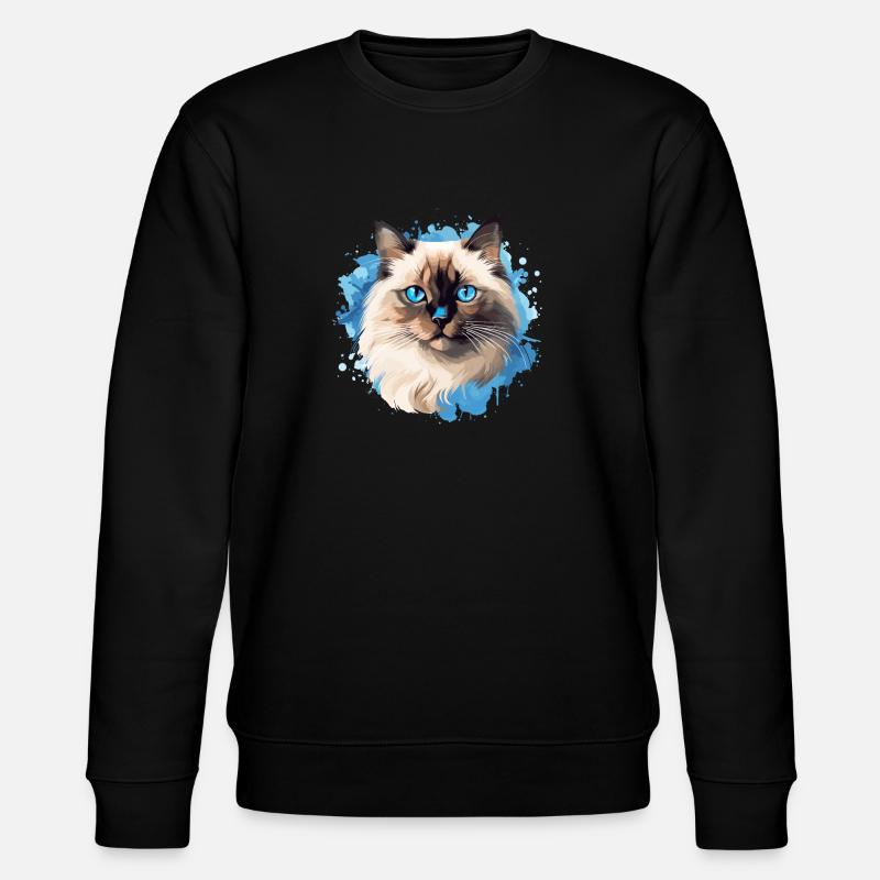 Birman Cat Birma Katze - Stanley/Stella CHANGER Unisex Organic Sweatshirt - black