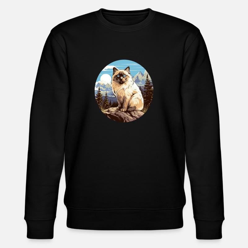 Birman Cat Birma Katze - Stanley/Stella CHANGER Unisex Organic Sweatshirt - black