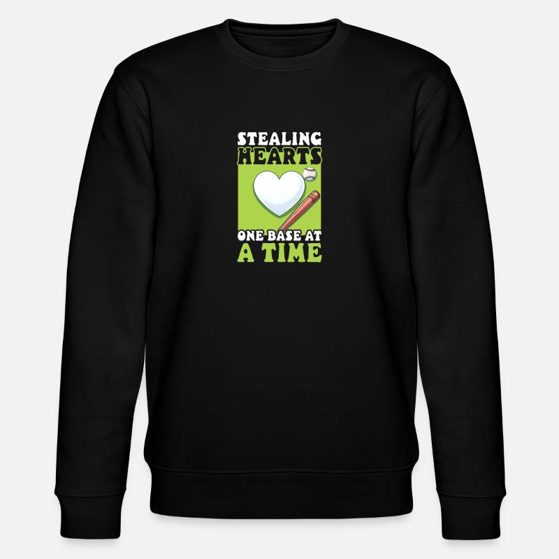 Baseball-Coach stiehlt mit Zeit Herzen - Stanley/Stella Unisex Bio-Sweatshirt CHANGER  - Schwarz