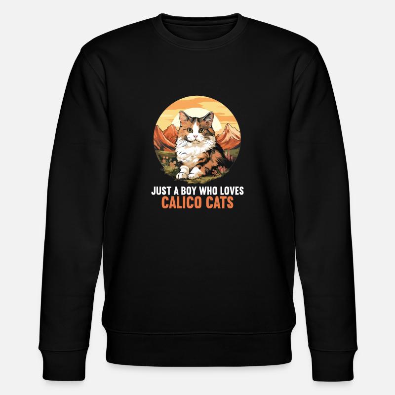 Calico Cat Glückskatze - Stanley/Stella Unisex Bio-Sweatshirt CHANGER  - Schwarz