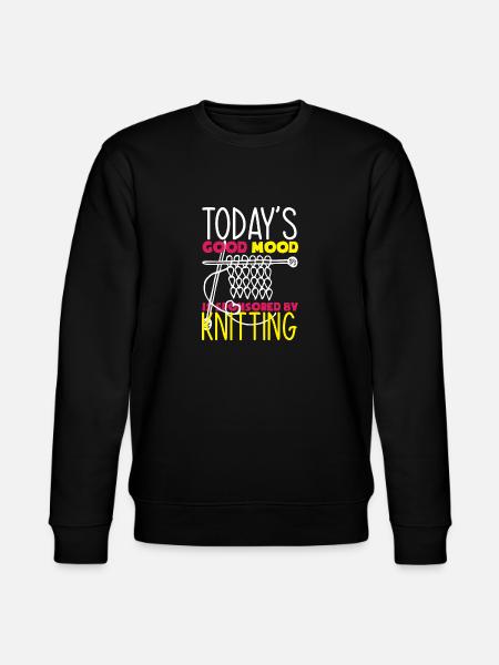 Funny Knitting Knitting Needle Gift - Stanley/Stella CHANGER Unisex Organic Sweatshirt - black