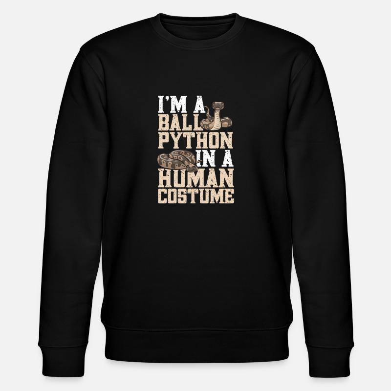 Ball Python Schlange Königspython - Stanley/Stella Unisex Bio-Sweatshirt CHANGER  - Schwarz