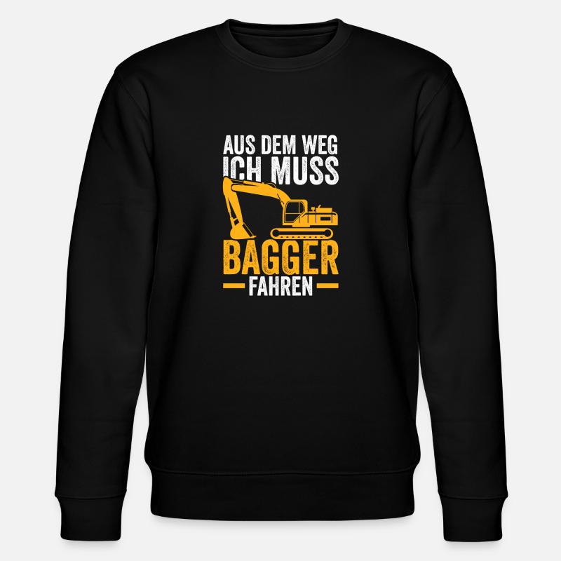 Bagger Fahrer Baggerfahrer Geschenk - Stanley/Stella Unisex Bio-Sweatshirt CHANGER  - Schwarz