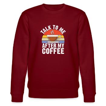 Coffee Gifts - Stanley/Stella Unisex Bio-Sweatshirt CHANGER  - Burgunderrot - Vorne - Nik (191cm) & Marisol (170cm)