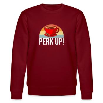 Coffee Gifts - Stanley/Stella Unisex Bio-Sweatshirt CHANGER  - Burgunderrot - Vorne - Nik (191cm) & Marisol (170cm)