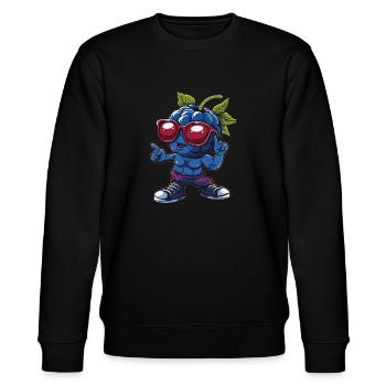 Blaubeeren - Stanley/Stella Unisex Bio-Sweatshirt CHANGER  - Schwarz - Vorne - Nik (191cm) & Marisol (170cm)