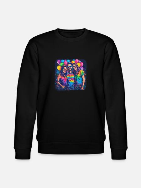 Rainbow Connection Embrace, Happy Pride - Stanley/Stella CHANGER Unisex Organic Sweatshirt - black