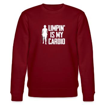 Broken Ankle Surgery Recovery Fractured Ankle - Stanley/Stella CHANGER Unisex Organic Sweatshirt - burgundy - Front - Nik (191cm) & Marisol (170cm)