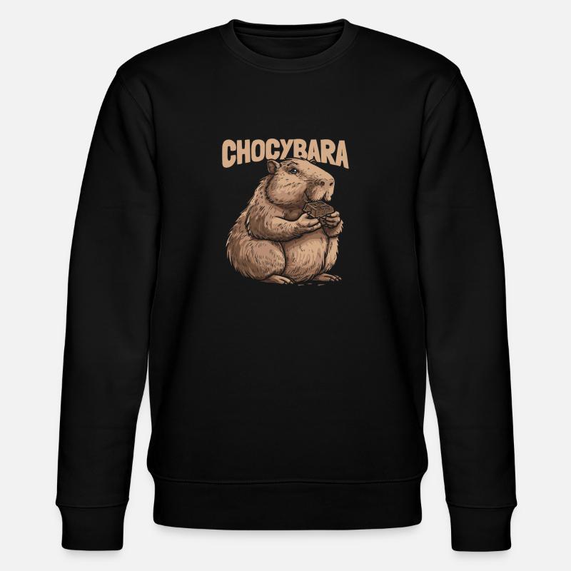 Schokolade Schoki Wasserschwein Chocybara - Stanley/Stella Unisex Bio-Sweatshirt CHANGER  - Schwarz