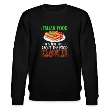 Italian Food Gifts - Stanley/Stella Unisex Bio-Sweatshirt CHANGER  - Schwarz - Vorne - Nik (191cm) & Marisol (170cm)