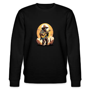Bigfoot Mexican Mariachi Guitarist - Stanley/Stella CHANGER Unisex Organic Sweatshirt - black - Front - Nik (191cm) & Marisol (170cm)