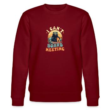 Surfer haben Treffen - Stanley/Stella Unisex Bio-Sweatshirt CHANGER  - Burgunderrot - Vorne - Nik (191cm) & Marisol (170cm)