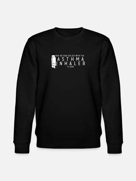 Asthmatic Asthma Inhaler Wheezing - Stanley/Stella CHANGER Unisex Organic Sweatshirt - black