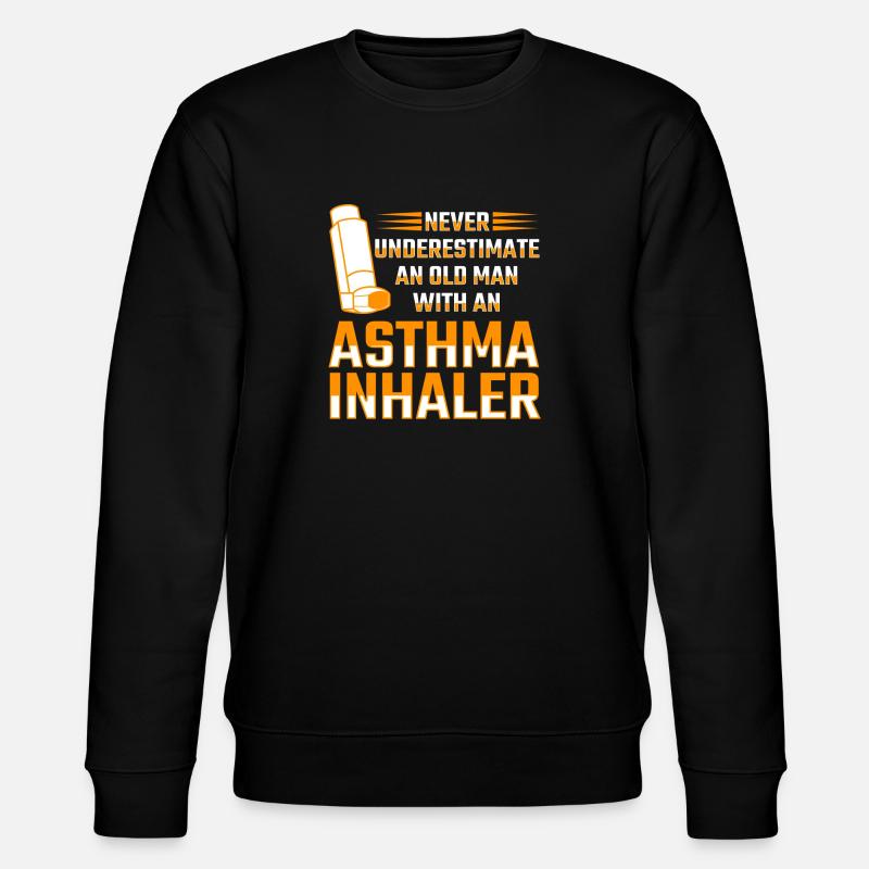 Asthma Inhaler Asthmatic Wheezing - Stanley/Stella CHANGER Unisex Organic Sweatshirt - black