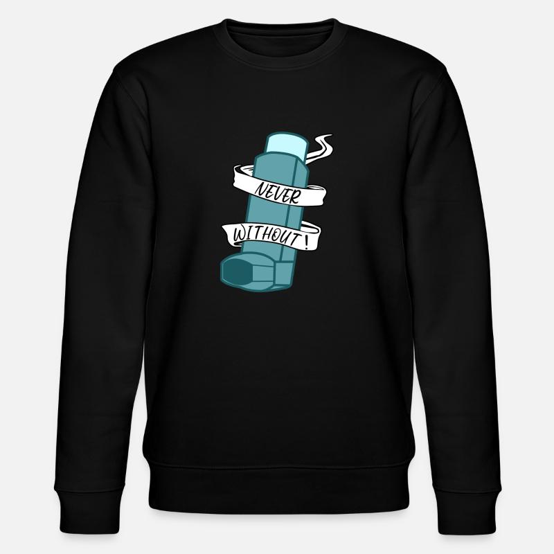 Asthmatic Asthma Inhaler Wheezing - Stanley/Stella CHANGER Unisex Organic Sweatshirt - black