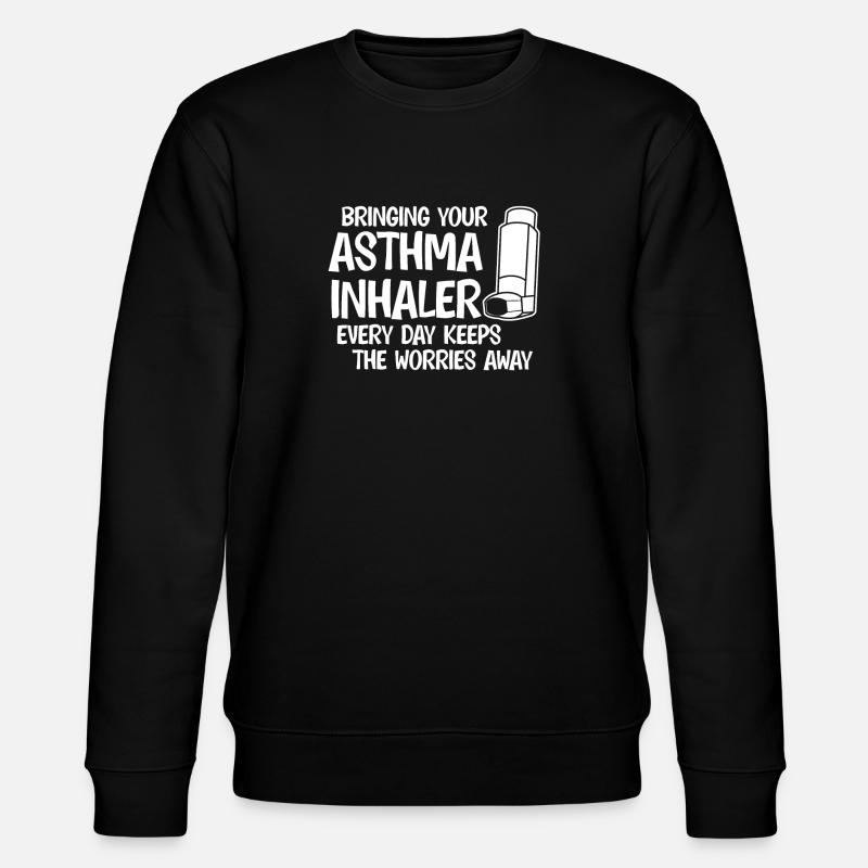 Asthma Inhaler Joke Asthmatic - Stanley/Stella CHANGER Unisex Organic Sweatshirt - black
