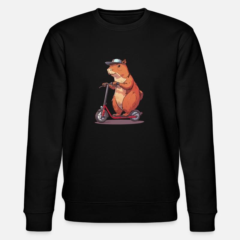 Capybara Roller - Stanley/Stella Unisex Bio-Sweatshirt CHANGER  - Schwarz