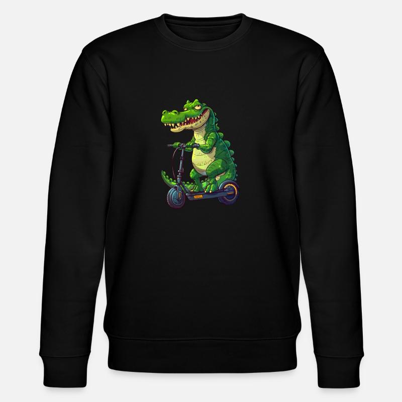 Krokodil roller - Stanley/Stella Unisex Bio-Sweatshirt CHANGER  - Schwarz