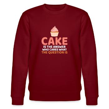 Cake Lover Cake Gift - Stanley/Stella CHANGER Unisex Organic Sweatshirt - burgundy - Front - Nik (191cm) & Marisol (170cm)