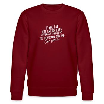 Cake Lover Cake Gift - Stanley/Stella CHANGER Unisex Organic Sweatshirt - burgundy - Front - Nik (191cm) & Marisol (170cm)