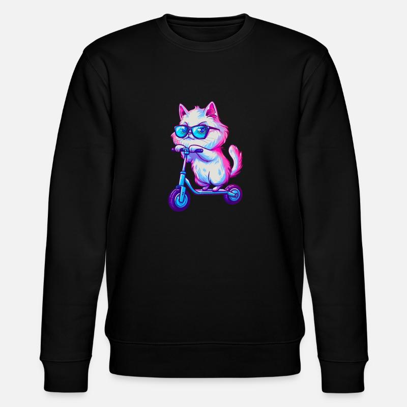 Perserkatze Scooter - Stanley/Stella Unisex Bio-Sweatshirt CHANGER  - Schwarz
