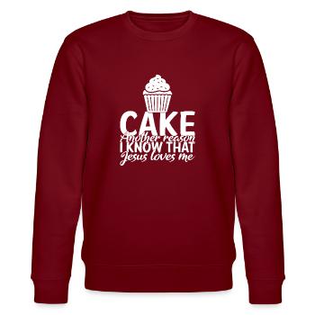 Cake Lover Cake Gift - Stanley/Stella CHANGER Unisex Organic Sweatshirt - burgundy - Front - Nik (191cm) & Marisol (170cm)