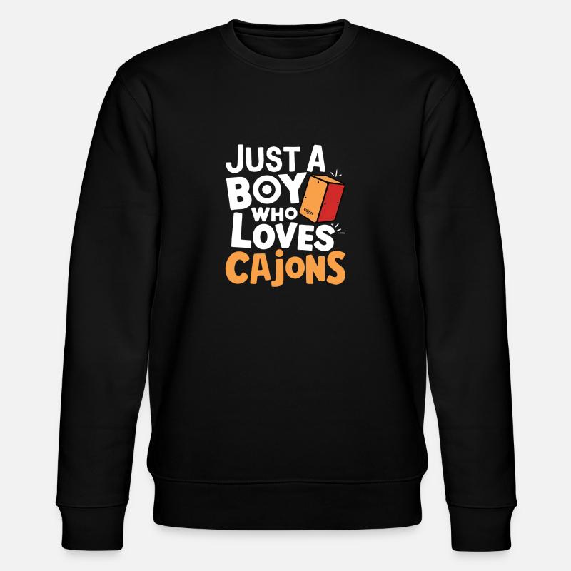 Cajon Player Gift - Stanley/Stella CHANGER Unisex Organic Sweatshirt - black