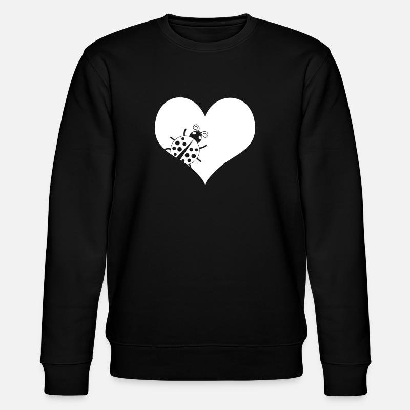 Ladybug Heart Ladybugs - Stanley/Stella CHANGER Unisex Organic Sweatshirt - black