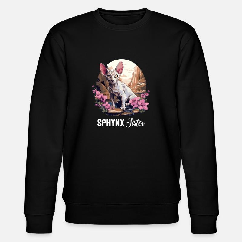 Sphynx Kätzchen Sphynx Katze - Stanley/Stella Unisex Bio-Sweatshirt CHANGER  - Schwarz
